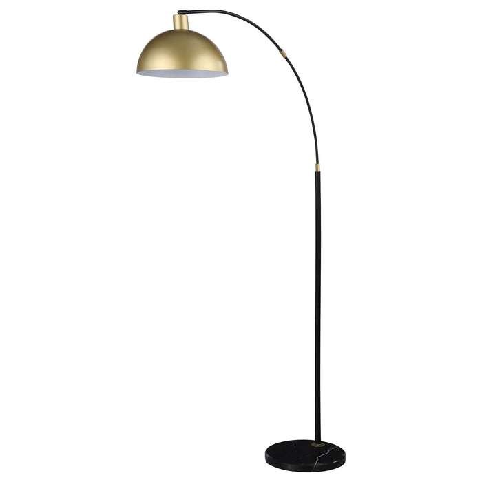 Gloria 74 - inch Arched Dome Shade Metal Floor Lamp Black - Walo Furniture