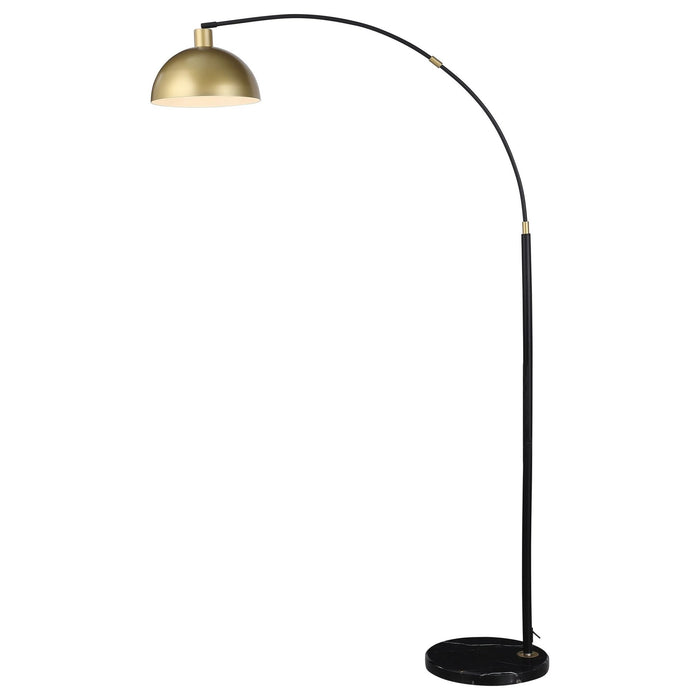 Gloria 74 - inch Arched Dome Shade Metal Floor Lamp Black - Walo Furniture