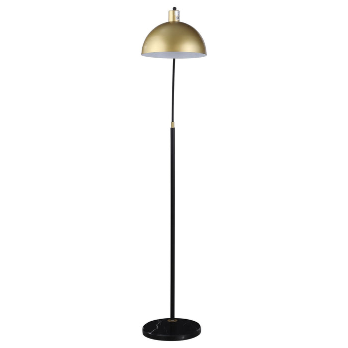 Gloria 74 - inch Arched Dome Shade Metal Floor Lamp Black - Walo Furniture