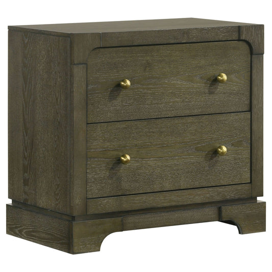 Gran Park 2 - drawer Nightstand Bedside Table Dark Cocoa - Walo Furniture