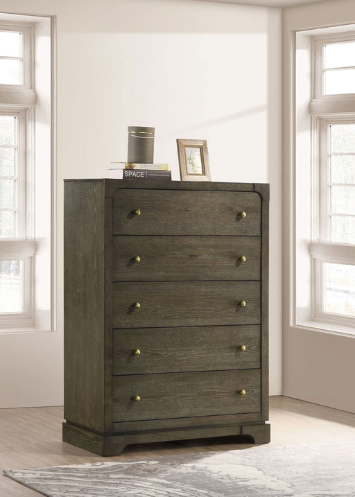 Gran Park 5 - drawer Bedroom Chest of Drawers Dark Cocoa - Walo Furniture