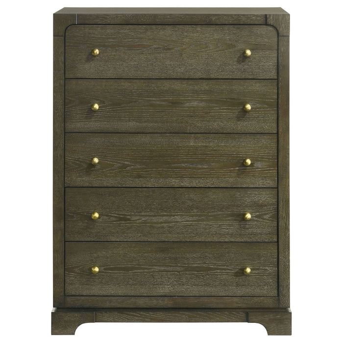 Gran Park 5 - drawer Bedroom Chest of Drawers Dark Cocoa - Walo Furniture