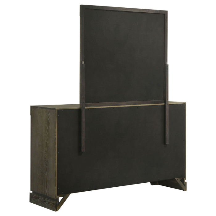 Gran Park 6 - drawer Dresser and Mirror Dark Cocoa - Walo Furniture