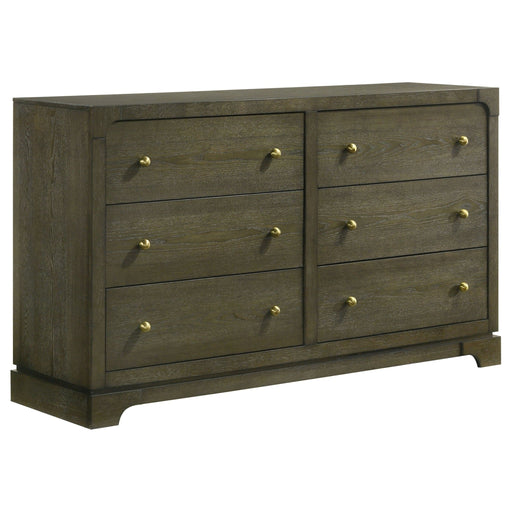 Gran Park 6 - drawer Dresser Cabinet Dark Cocoa - Walo Furniture