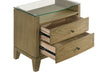 Granada 2 - drawer Glass Top Nightstand Natural Pine - Walo Furniture