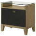 Granada 2 - drawer Glass Top Nightstand Natural Pine - Walo Furniture