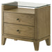 Granada 2 - drawer Glass Top Nightstand Natural Pine - Walo Furniture