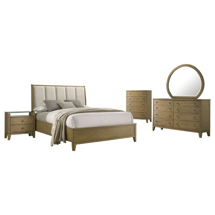 Granada 5 - piece California King Bedroom Set Natural Pine - Walo Furniture