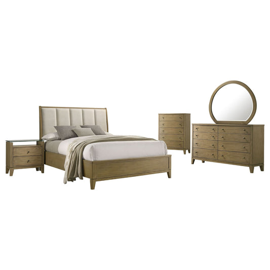 Granada 5 - piece Eastern King Bedroom Set Natural Pine - Walo Furniture