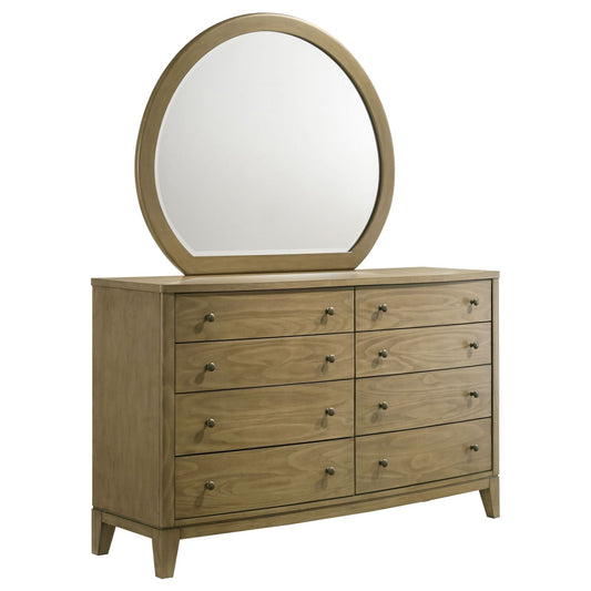 Granada 8 - drawer Dresser and Mirror Natural Pine - Walo Furniture