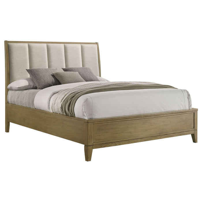 Granada Upholstered California King Panel Bed Natural Pine - Walo Furniture