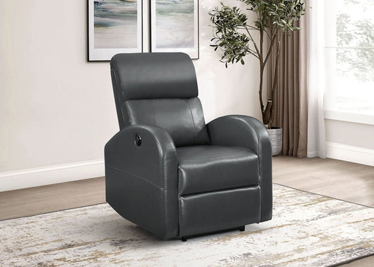 Grant Upholstered Power Recliner Chair Grey - Walo Furniture