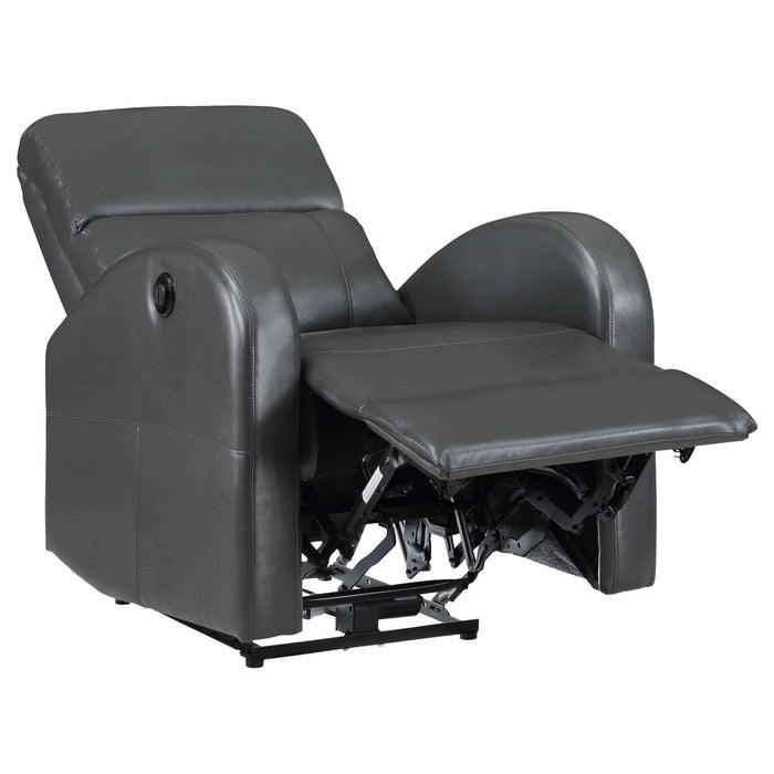 Grant Upholstered Power Recliner Chair Grey - Walo Furniture