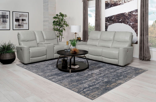 Greenfield 2 - piece Power Reclining Sofa Set Dove Grey - Walo Furniture