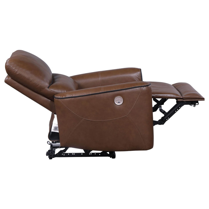 Greenfield 3 - piece Power Reclining Sofa Set Saddle Brown - Walo Furniture