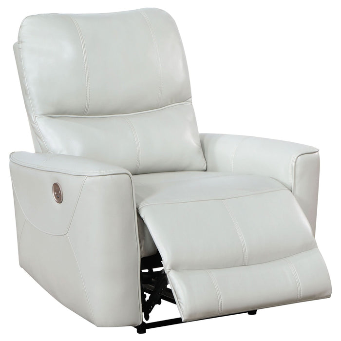 Greenfield Upholstered Power Recliner Chair Dove Grey - Walo Furniture