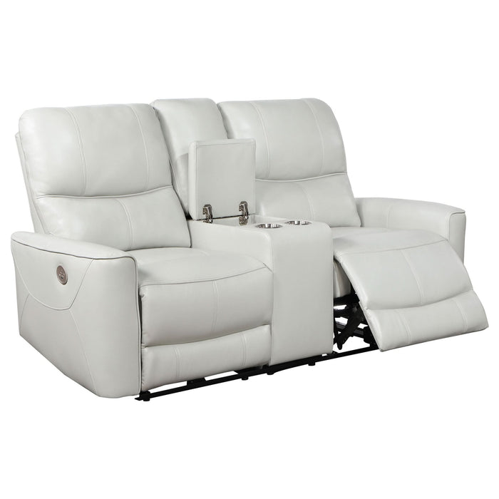 Greenfield Upholstered Power Reclining Loveseat Dove Grey - Walo Furniture