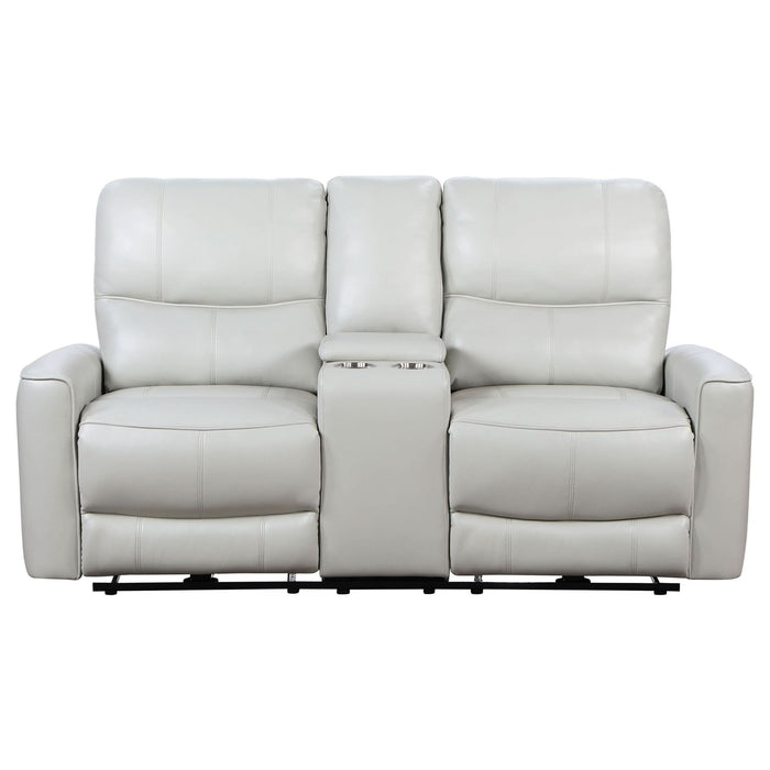 Greenfield Upholstered Power Reclining Loveseat Dove Grey - Walo Furniture