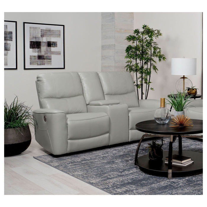 Greenfield Upholstered Power Reclining Loveseat Dove Grey - Walo Furniture