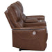 Greenfield Upholstered Power Reclining Loveseat Saddle Brown - Walo Furniture