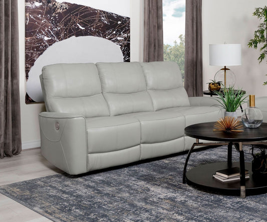 Greenfield Upholstered Power Reclining Sofa Dove Grey - Walo Furniture