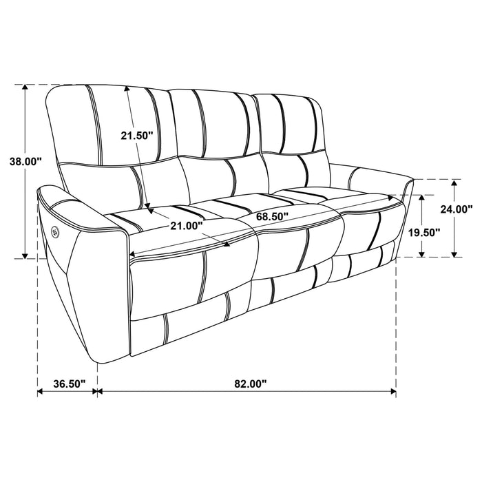 Greenfield Upholstered Power Reclining Sofa Saddle Brown - Walo Furniture