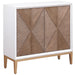 Gretchen 2 - door Wood Fluted Parquet Cabinet White and Brown - Walo Furniture