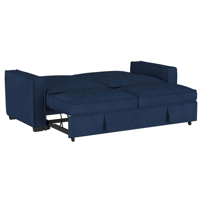 Gretchen Upholstered Convertible Sleeper Sofa Bed Navy Blue - Walo Furniture