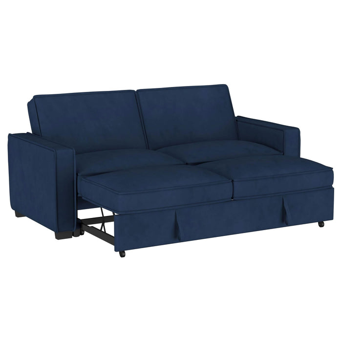 Gretchen Upholstered Convertible Sleeper Sofa Bed Navy Blue - Walo Furniture