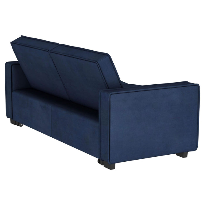 Gretchen Upholstered Convertible Sleeper Sofa Bed Navy Blue - Walo Furniture