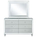 Gunnison 6 - drawer Dresser with Mirror Silver Metallic - Walo Furniture