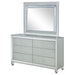 Gunnison 6 - drawer Dresser with Mirror Silver Metallic - Walo Furniture