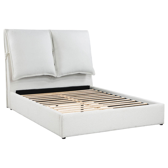 Gwendoline Upholstered Eastern King Panel Bed White - Walo Furniture