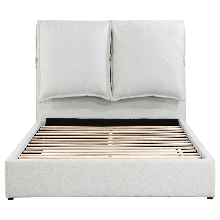 Gwendoline Upholstered Eastern King Panel Bed White - Walo Furniture