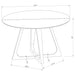 Gwynn Round 51 - inch Marble Stainless Steel Dining Table Gold - Walo Furniture