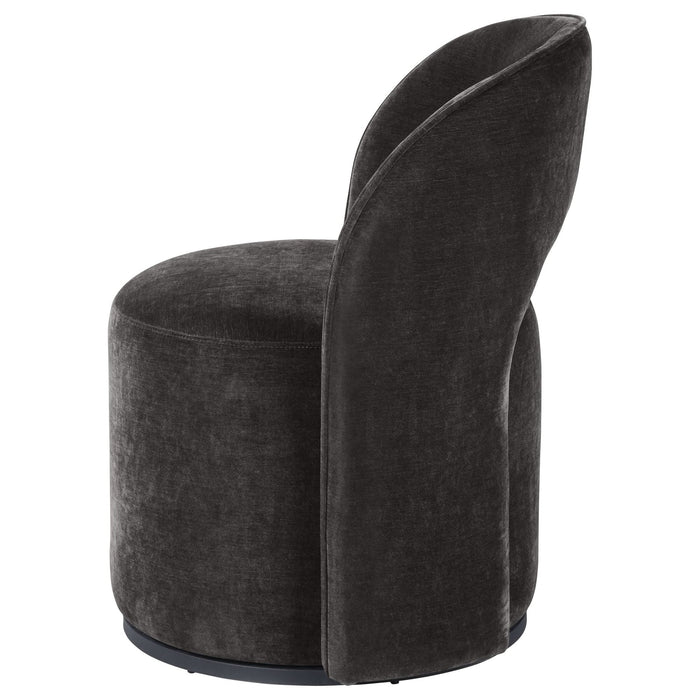 Harjo Velvet Upholstered Swivel Accent Chair Charcoal Grey - Walo Furniture