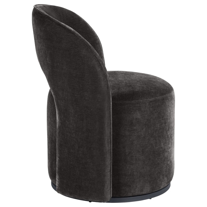 Harjo Velvet Upholstered Swivel Accent Chair Charcoal Grey - Walo Furniture