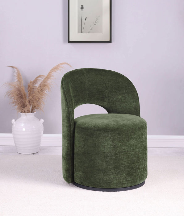 Harjo Velvet Upholstered Swivel Accent Chair Olive Green - Walo Furniture