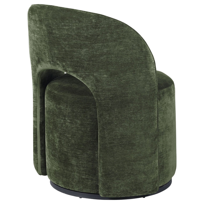 Harjo Velvet Upholstered Swivel Accent Chair Olive Green - Walo Furniture