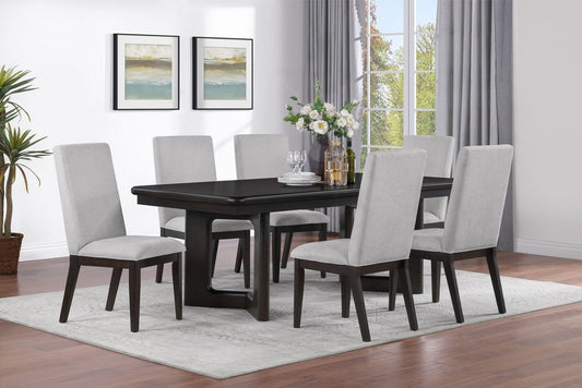 Hathaway 7 - piece Rectangular Dining Table Set Acacia Brown - Walo Furniture