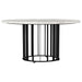 Haven 2 - piece Round Marble Coffee and End Table Set Black - Walo Furniture