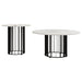 Haven 2 - piece Round Marble Coffee and End Table Set Black - Walo Furniture