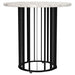 Haven Round Genuine White Marble Top End Side Table Black - Walo Furniture