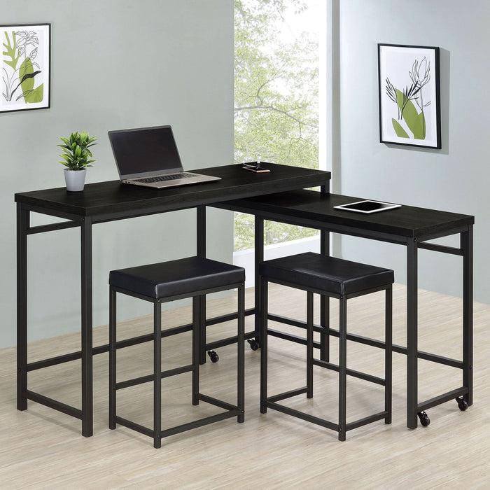 Hawes 4 - piece Multipurpose Counter Height Table Set Black - Walo Furniture