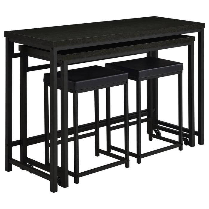 Hawes 4 - piece Multipurpose Counter Height Table Set Black - Walo Furniture