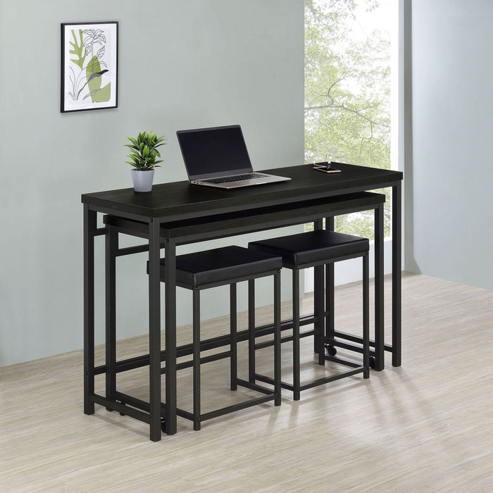 Hawes 4 - piece Multipurpose Counter Height Table Set Black - Walo Furniture