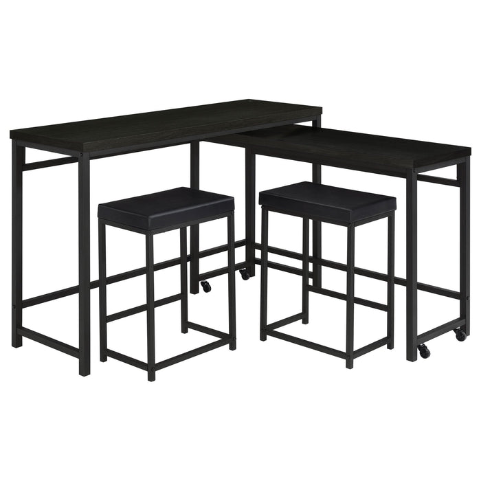 Hawes 4 - piece Multipurpose Counter Height Table Set Black - Walo Furniture