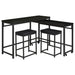 Hawes 4 - piece Multipurpose Counter Height Table Set Black - Walo Furniture