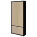 Hawthorne 4 - shelf Glass Door Cabinet with Drawers Black - Walo Furniture