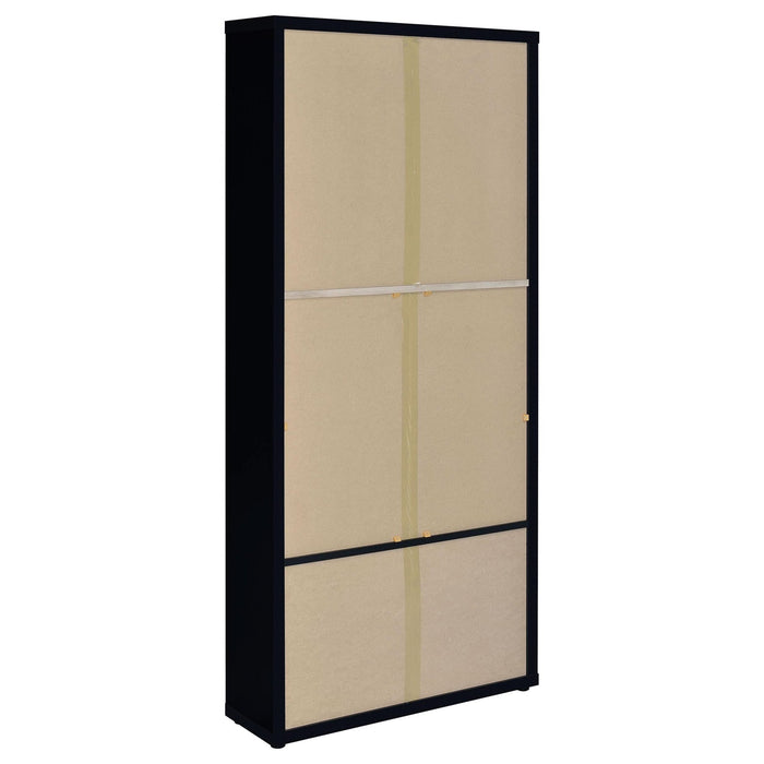 Hawthorne 4 - shelf Glass Door Cabinet with Drawers Black - Walo Furniture